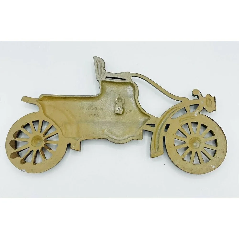 Vintage SEXTON Cast Metal Antique Car Wall Hanging Green Convertible